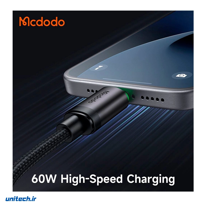 کابل دو سر تایپ سی فست شارژ 60 وات مک دودو CA441 طول 1 متر5